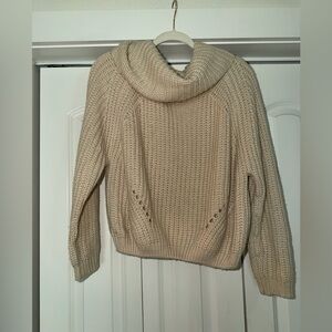 moon & madison Cream Cowl Neck Chunky Knit Sweater